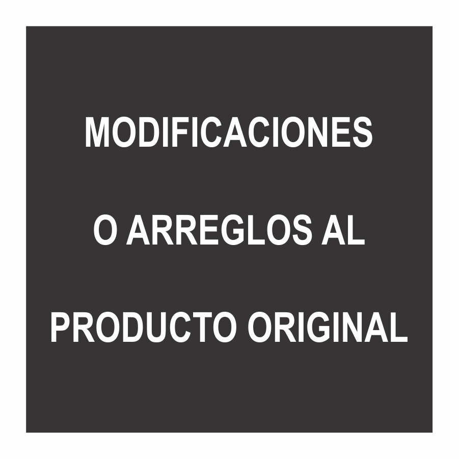 MODIFICACIONES O ARREGLOS AL PRODUCTO ORIGINAL A21020